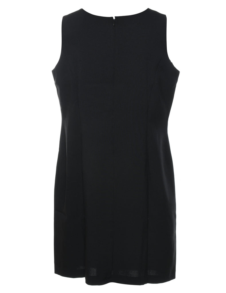 Black Midi-Length Sleeveless Dress - M