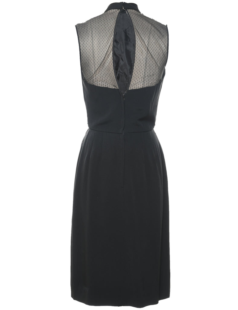 Black Sheer Sleeveless Dress - S