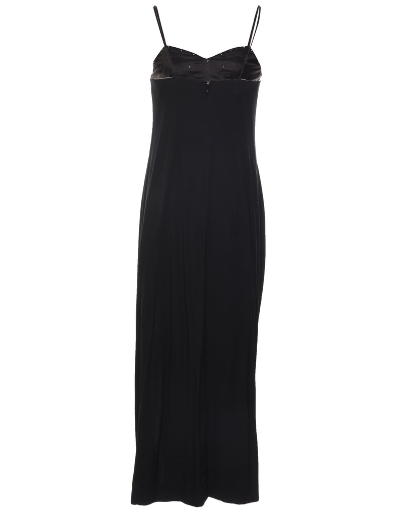 Black & Silver Sequined Evening Dress - M