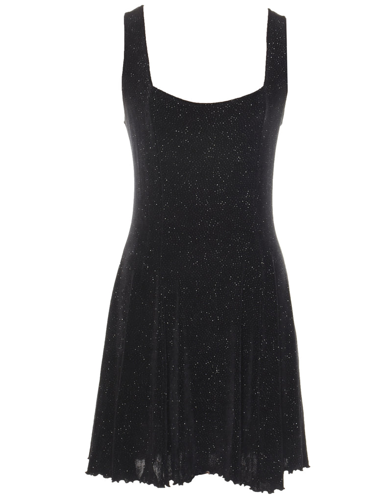 Black & Silver Sparkly Evening Dress - M