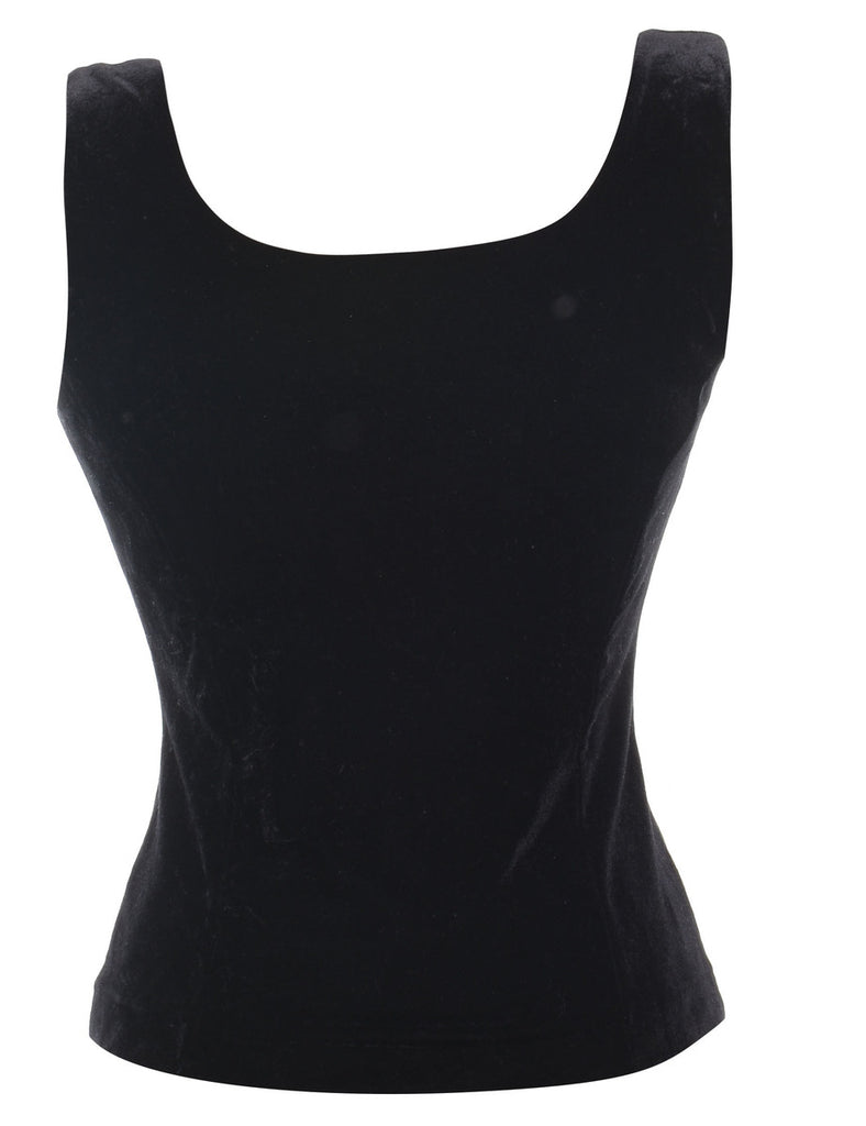 Black Sparkly Sleeveless Evening Top - M