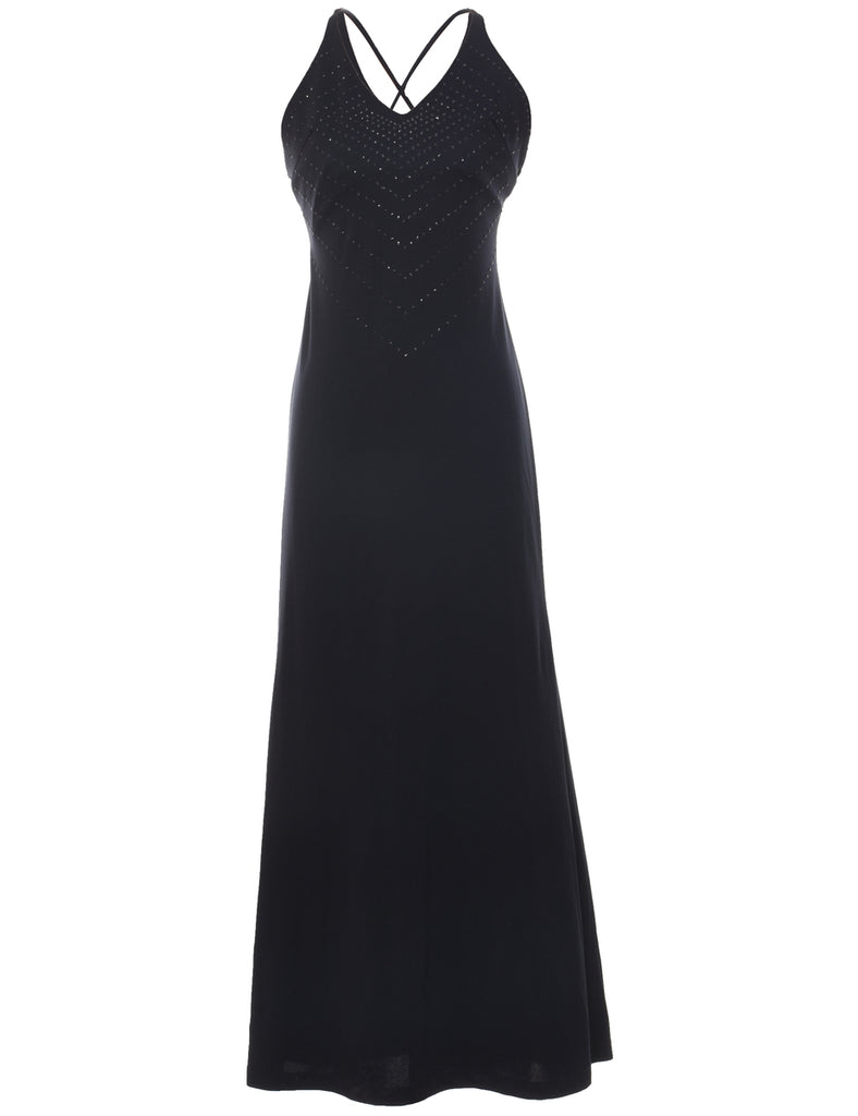 Black Strappy Evening Dress - S