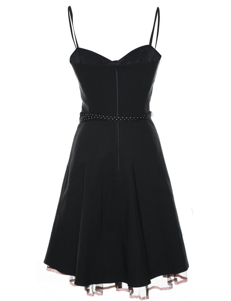 Black Strappy Skater Dress - S