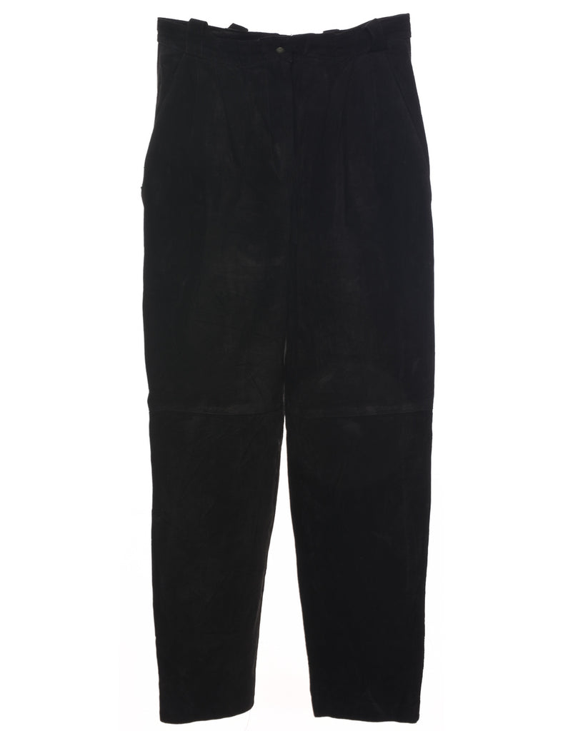 Black Suede Trousers - W29 L29