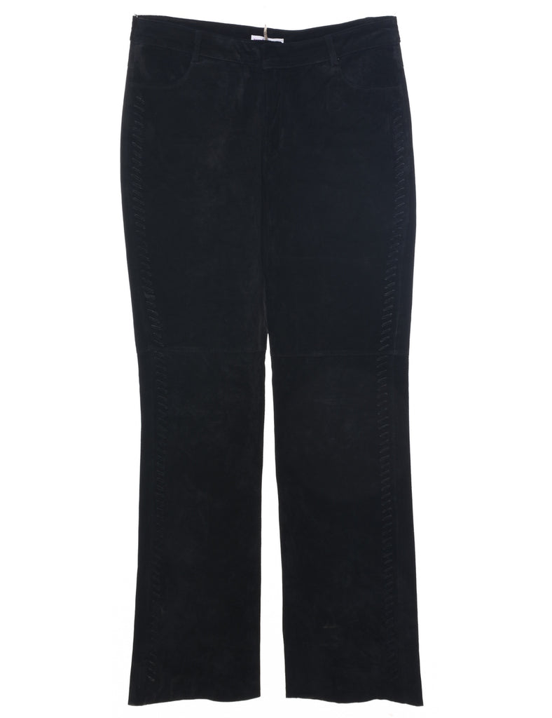 Black Suede Trousers - W32 L31