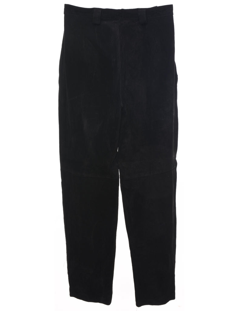 Black Suede Trousers - W29 L29