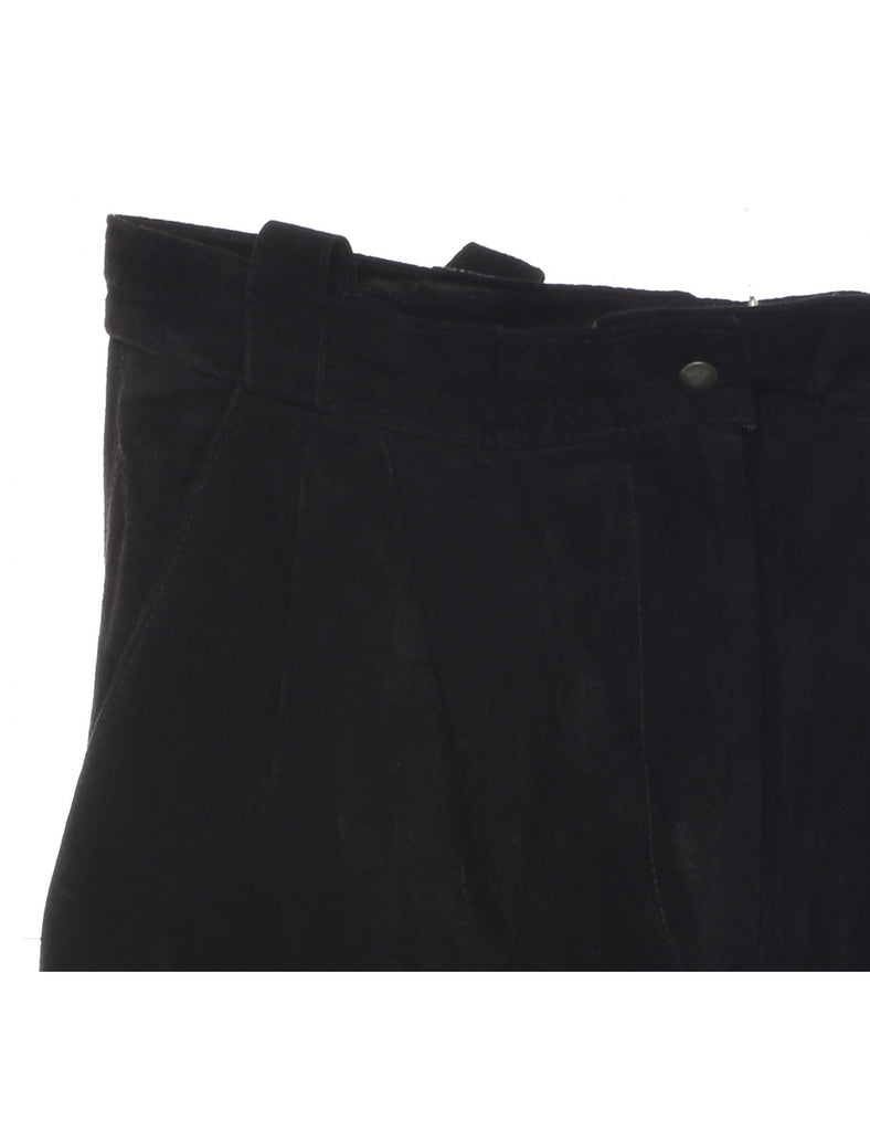 Black Suede Trousers - W29 L29