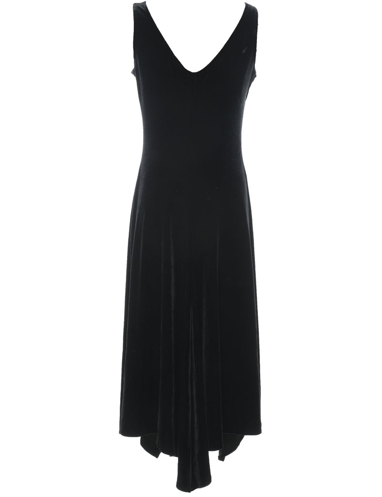 Black Velvet Evening Dress - L