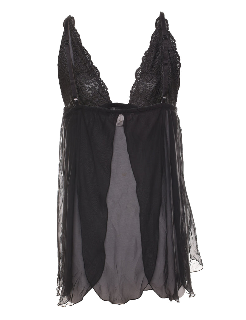 Black Victoria's Secret 1990s Lace Babydoll - S