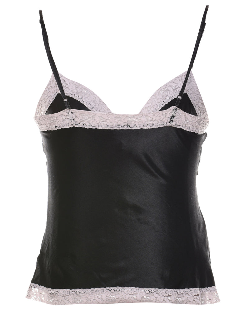 Black & White Lace Trim Camisole - M