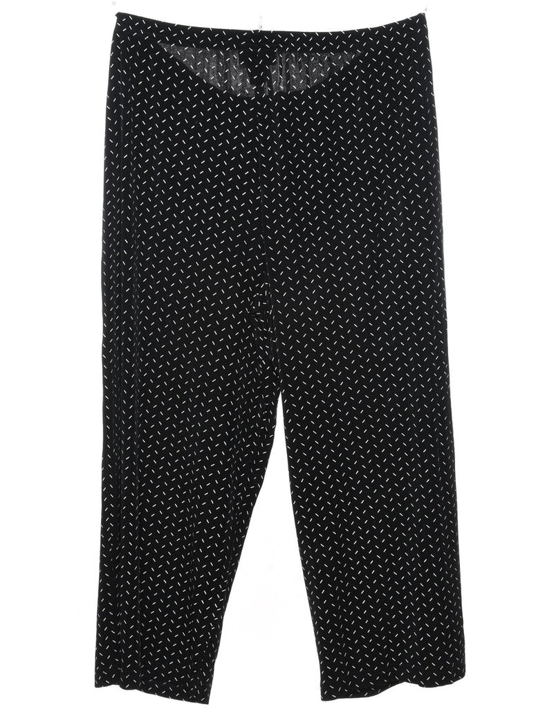 Black & White Patterned Cropped Trousers - W33 L23