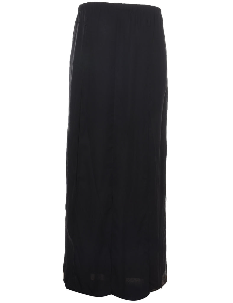 Black Wide Leg Trousers  - W26 L29