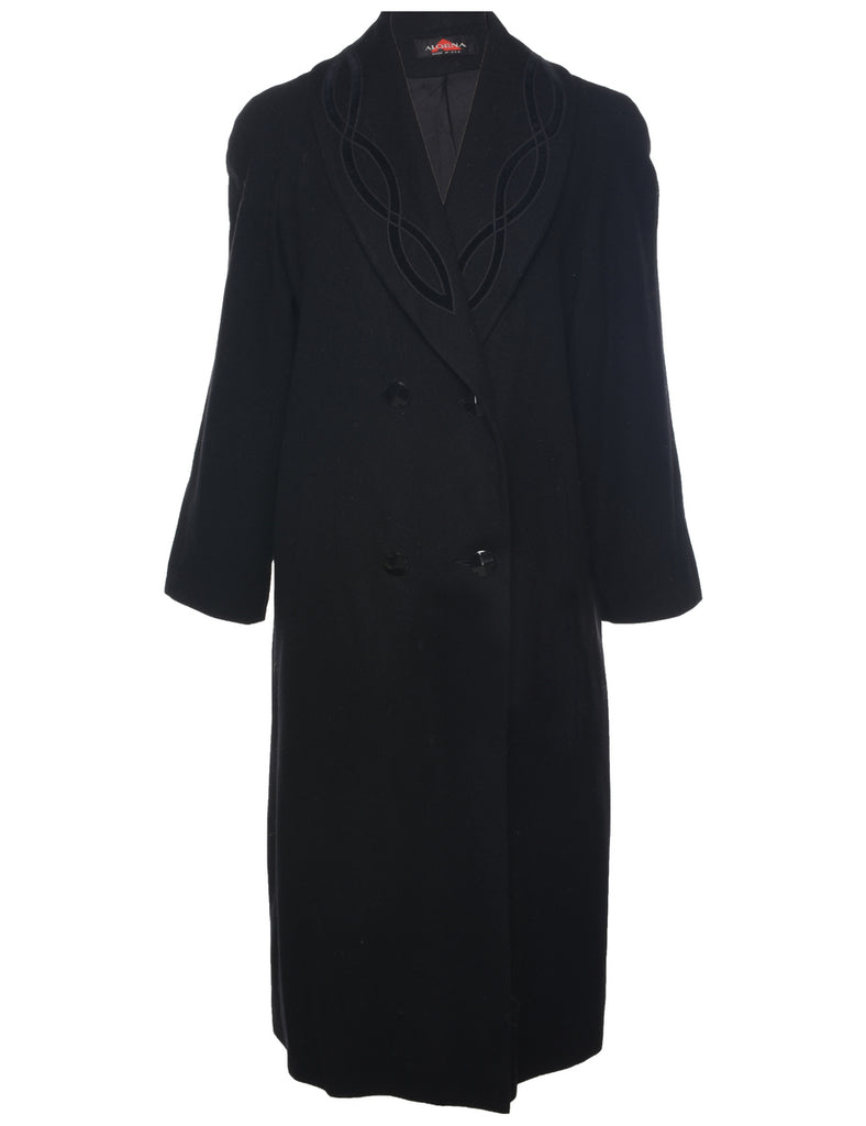 Black Wool Coat - XL