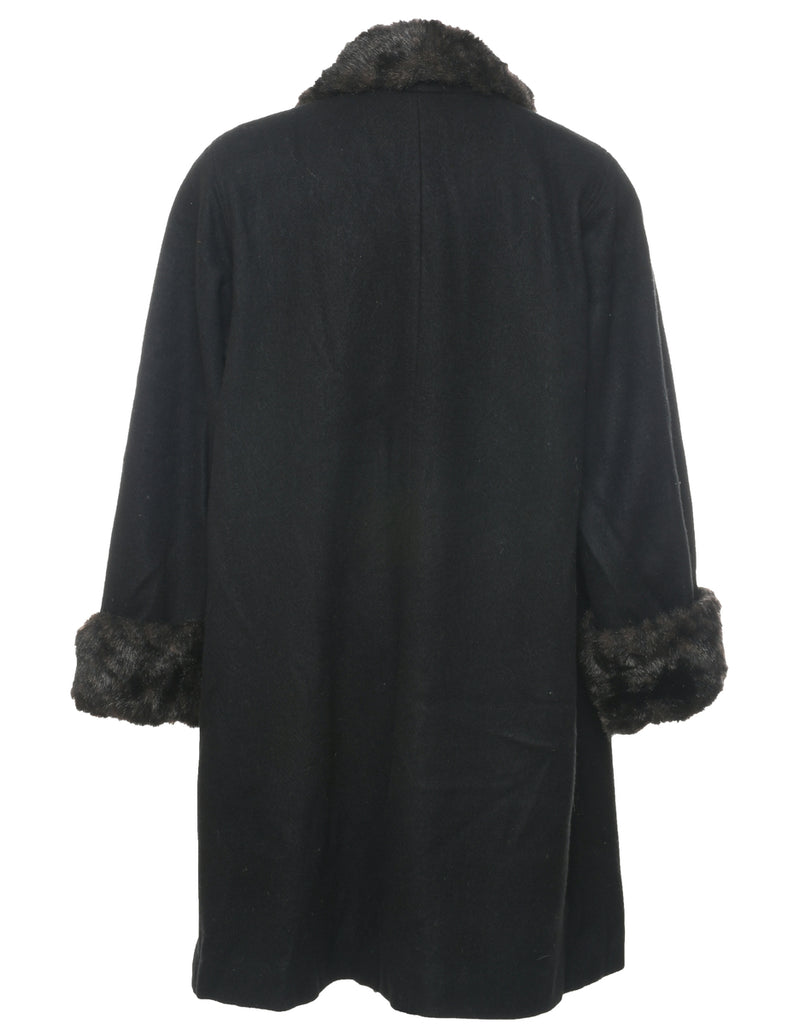 Black Wool Coat - L