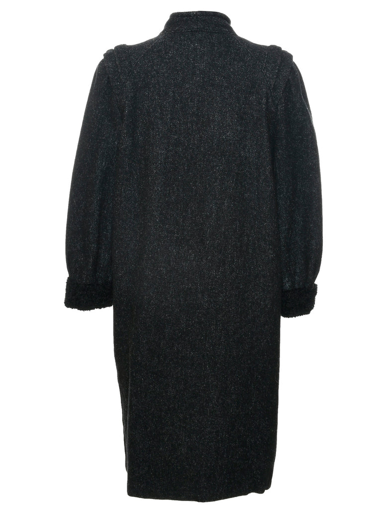 Black Wool Coat - L