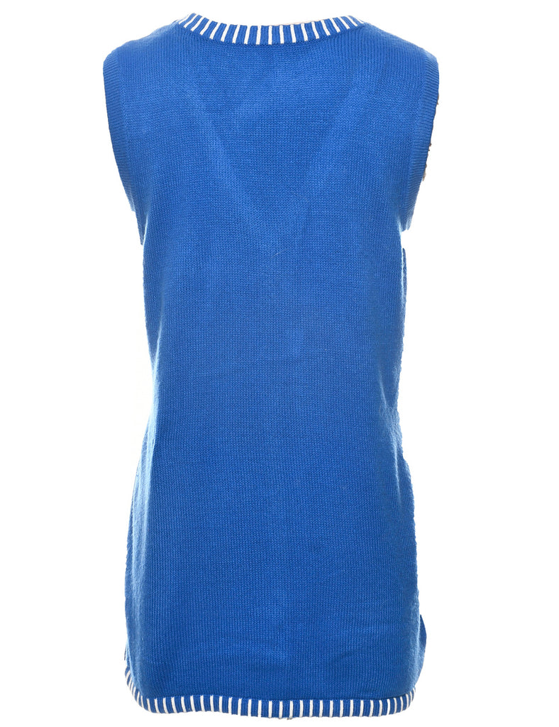 Blue Christmas Vest - L