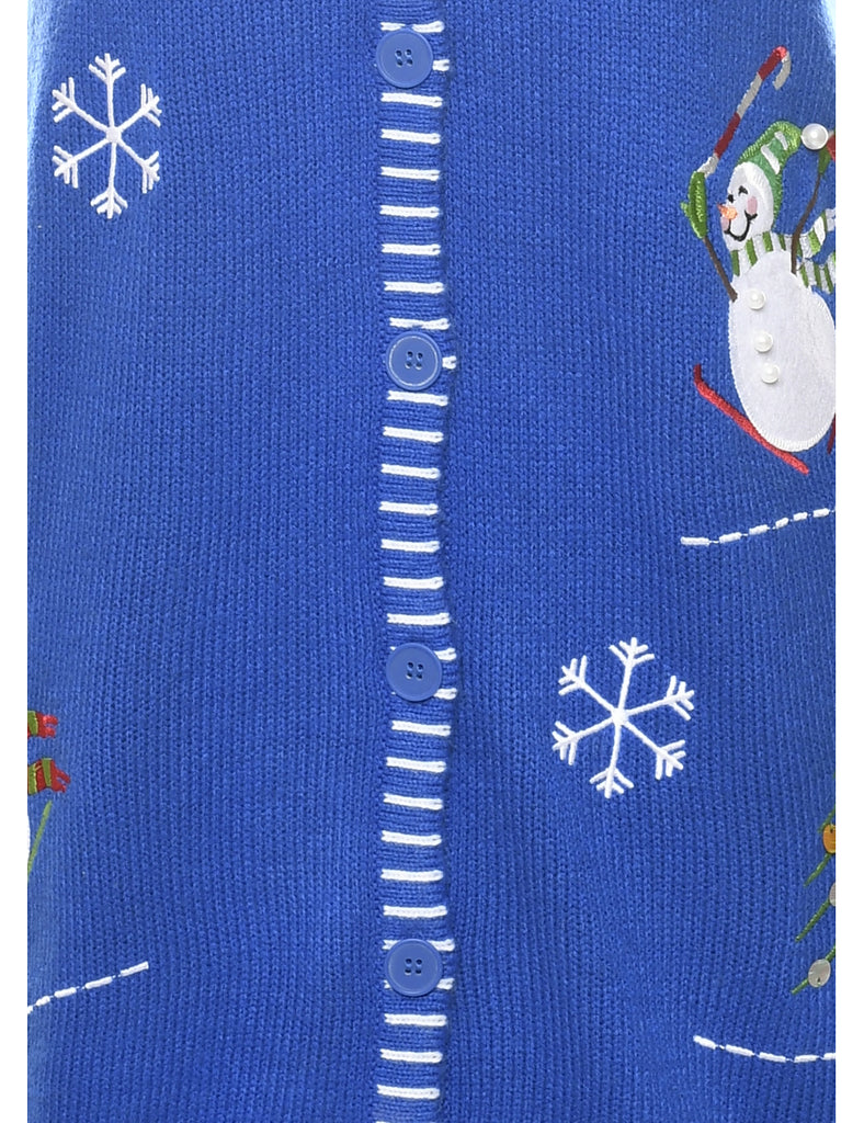 Blue Christmas Vest - L