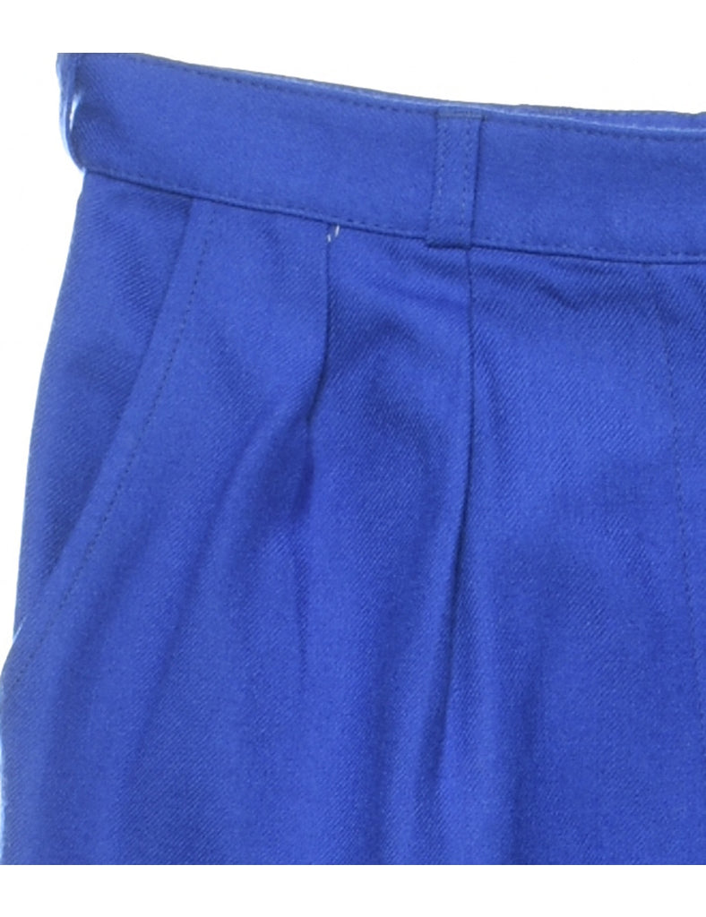 Blue Classic Vintage Pleated Trousers - W26 L30