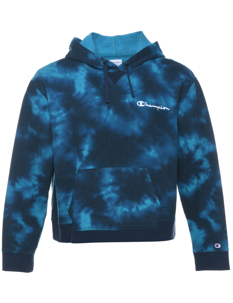 Blue Tie-Dye Champion Hoodie - XL