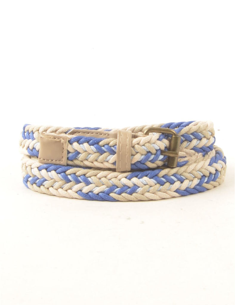 Blue  & White Slim Woven Belt - L