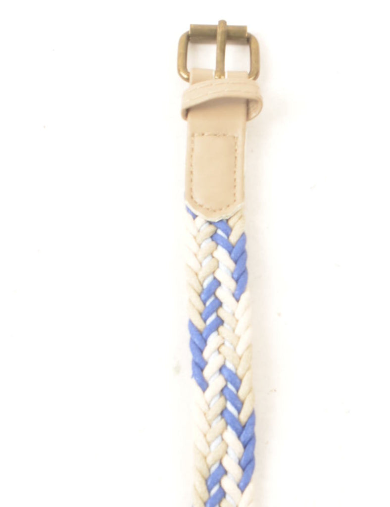 Blue  & White Slim Woven Belt - L