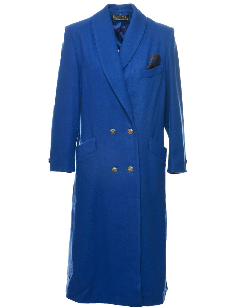 Blue Wool Coat - L