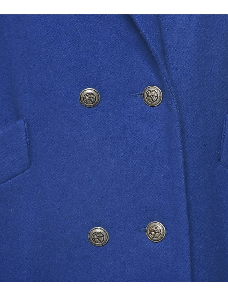 Blue Wool Coat - L