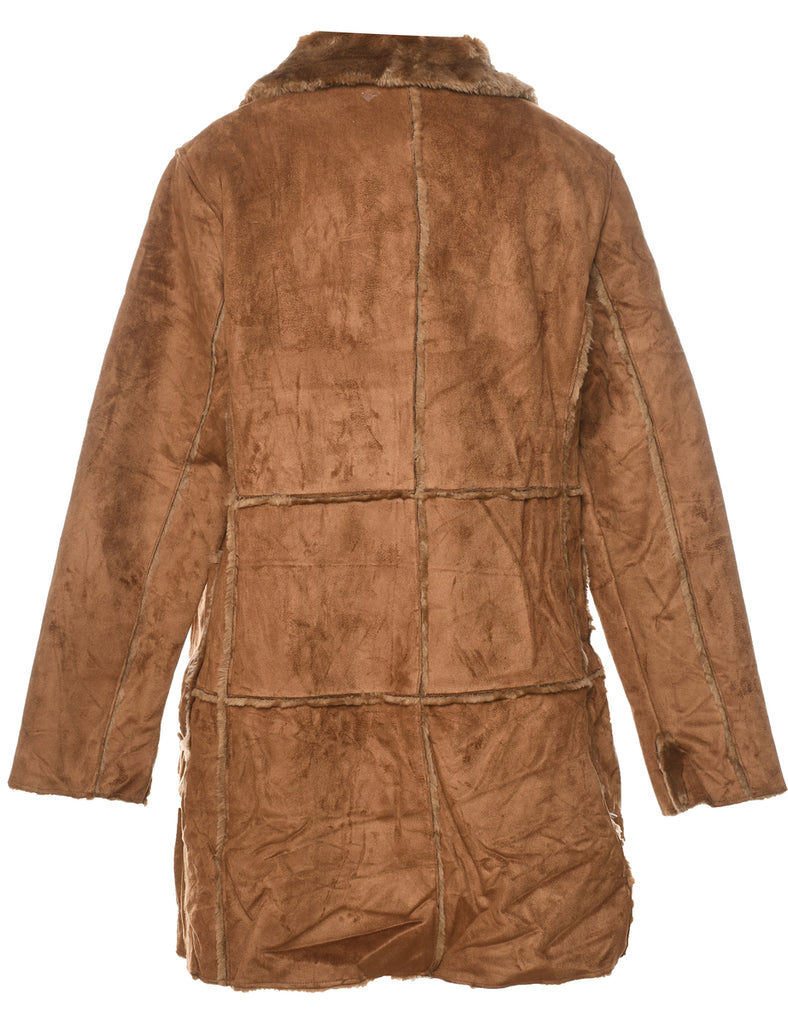 Brown Classic Shearling Coat - L