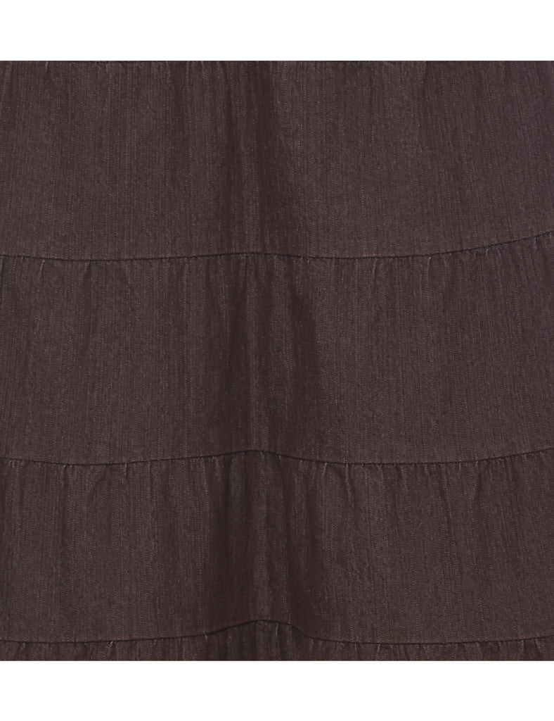 Brown Denim Skirt - M