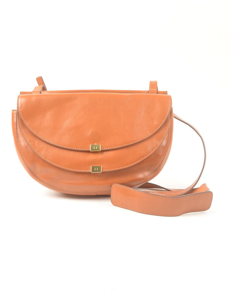 Brown & Gold Detail Classic Saddle Bag - M