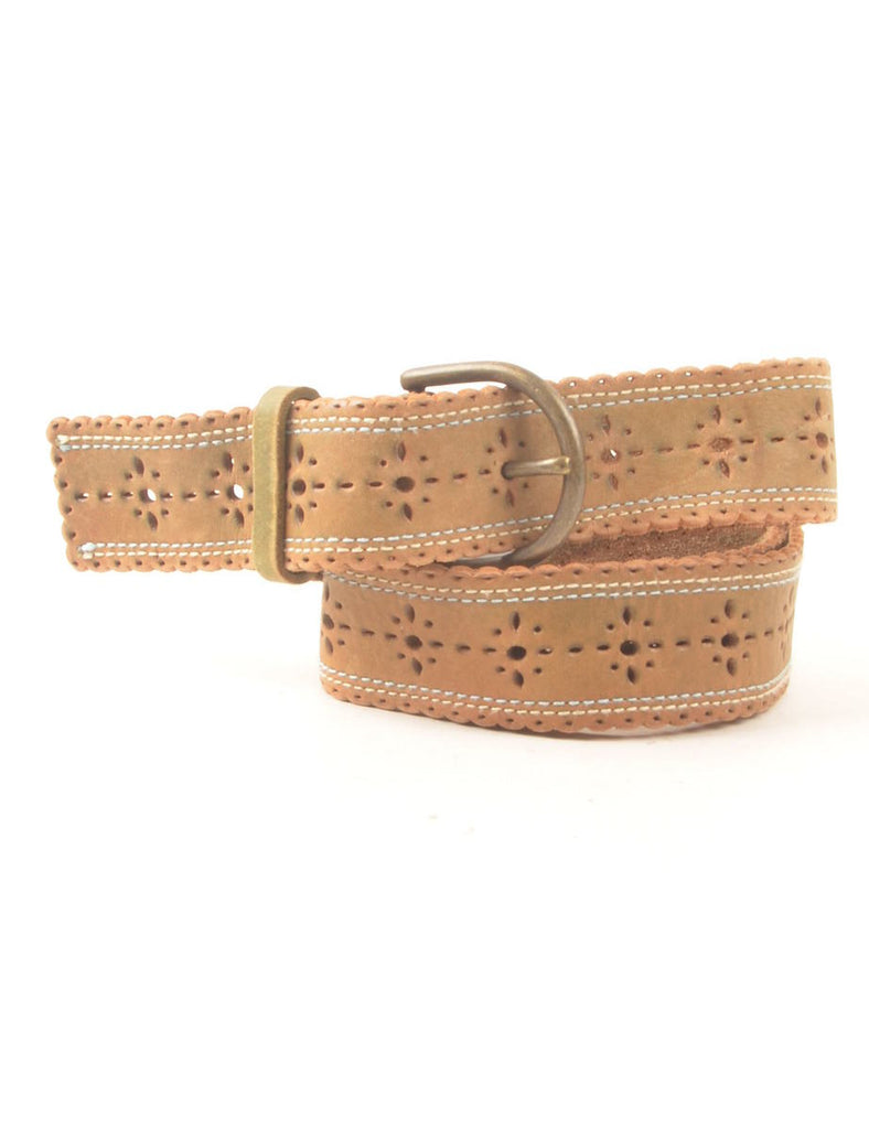 Brown Leather Waist Belt - L