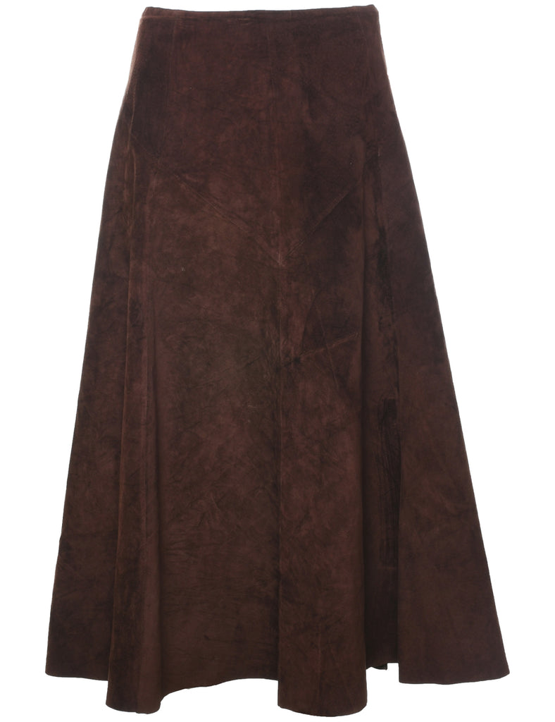 Brown Maxi Skirt - L