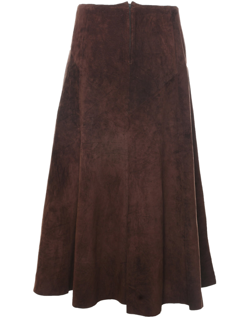 Brown Maxi Skirt - L