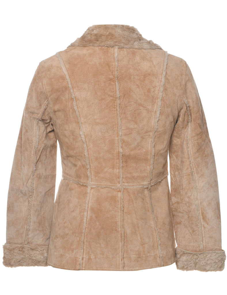 Brown Shearling Suede Jacket - S