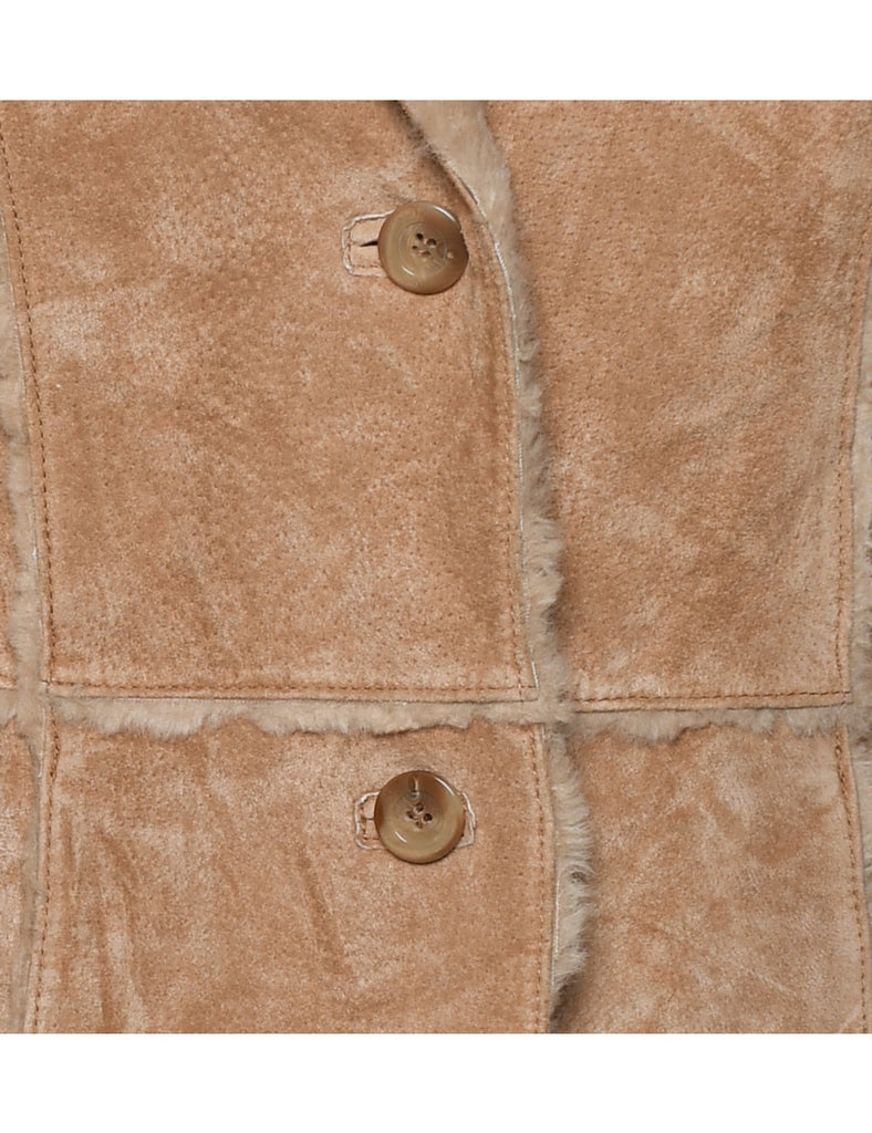 Brown Shearling Suede Jacket - S