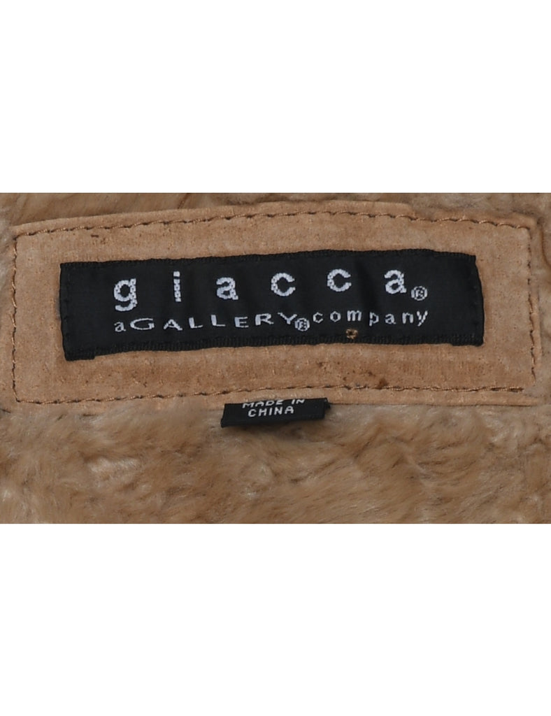 Brown Shearling Suede Jacket - S