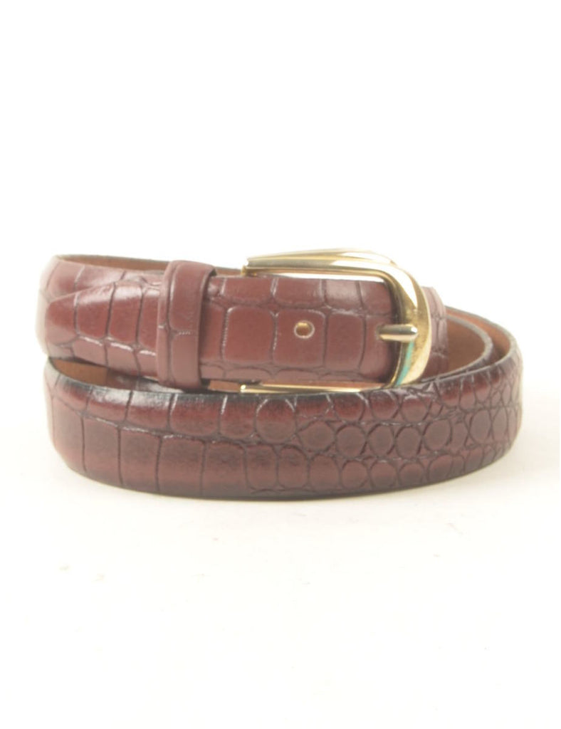 Brown Snakeskin Pattern Waist Belt - M