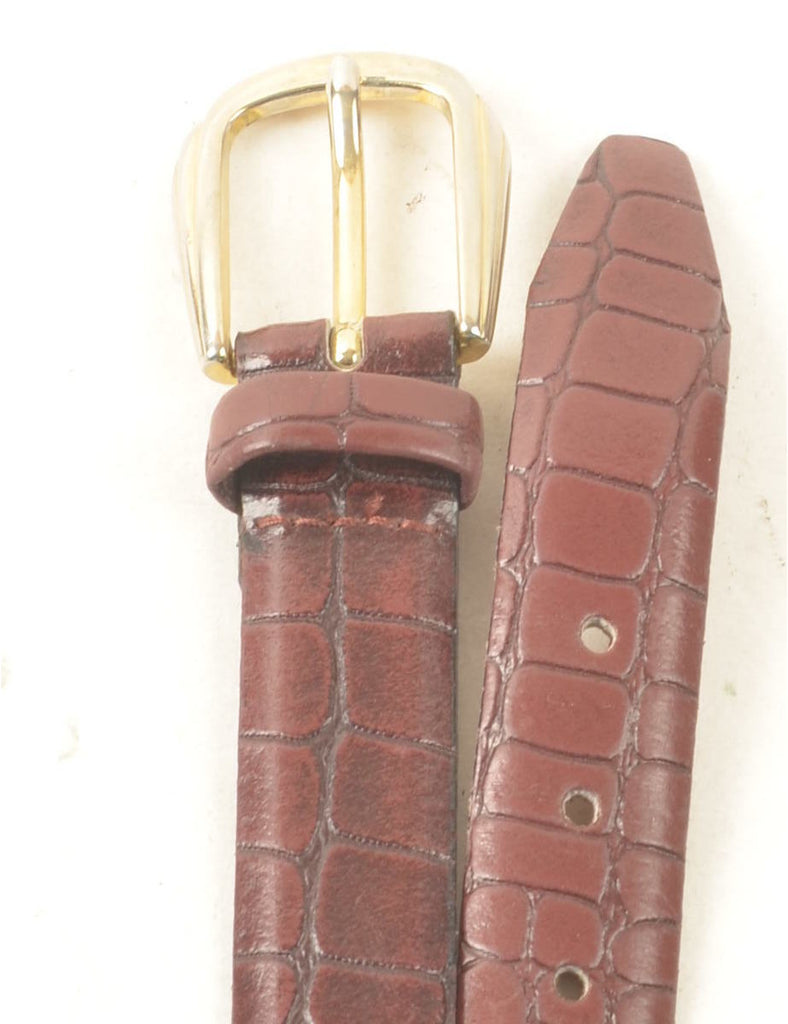 Brown Snakeskin Pattern Waist Belt - M