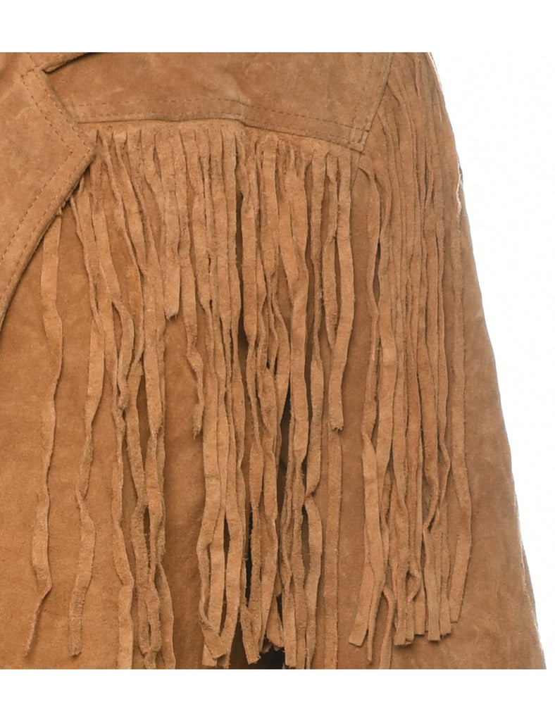 Brown Suede Fringed Jacket - XL