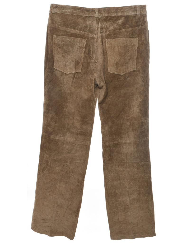 Brown Suede Trousers - W32 L31