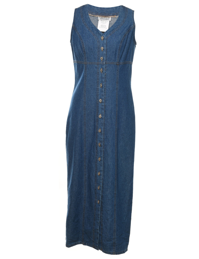 Button Front Denim Dress - S