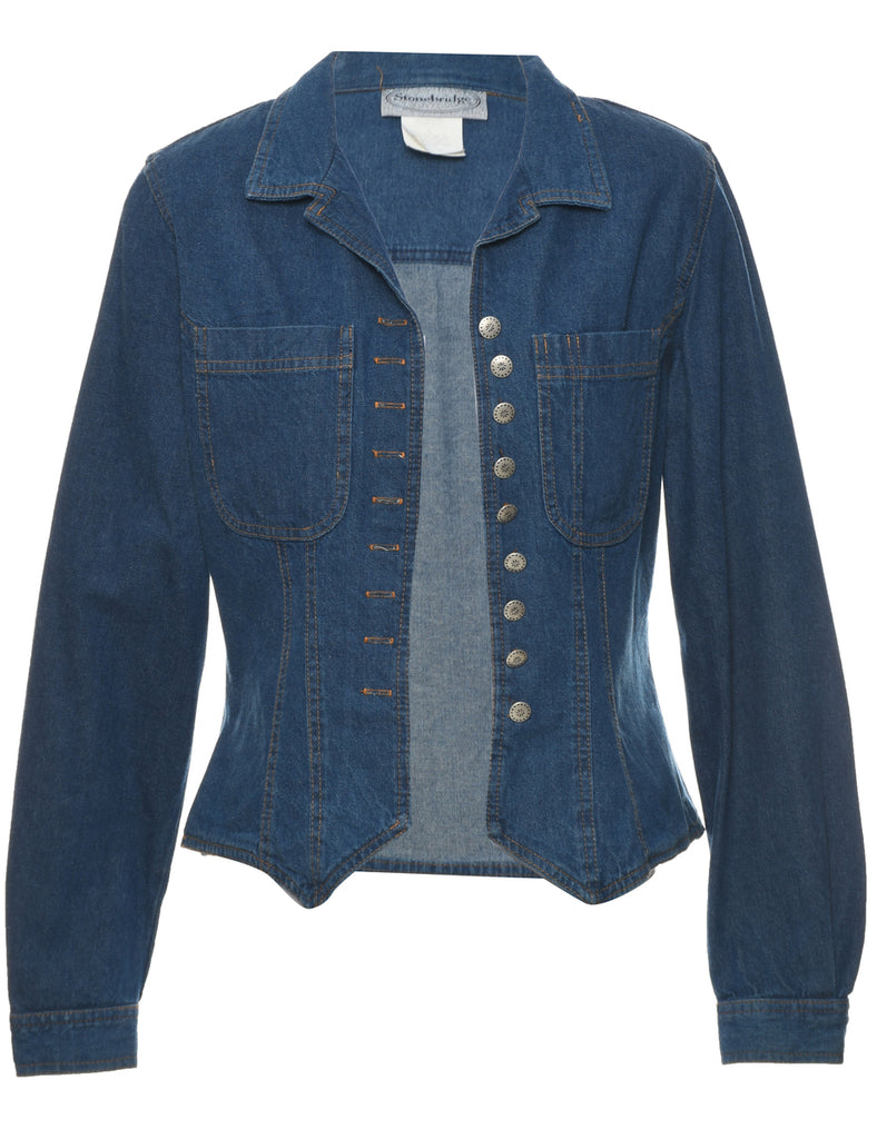 Button Front Denim Jacket - S