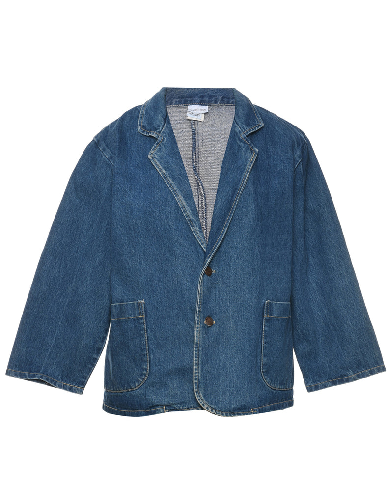 Button Front Denim Jacket - L