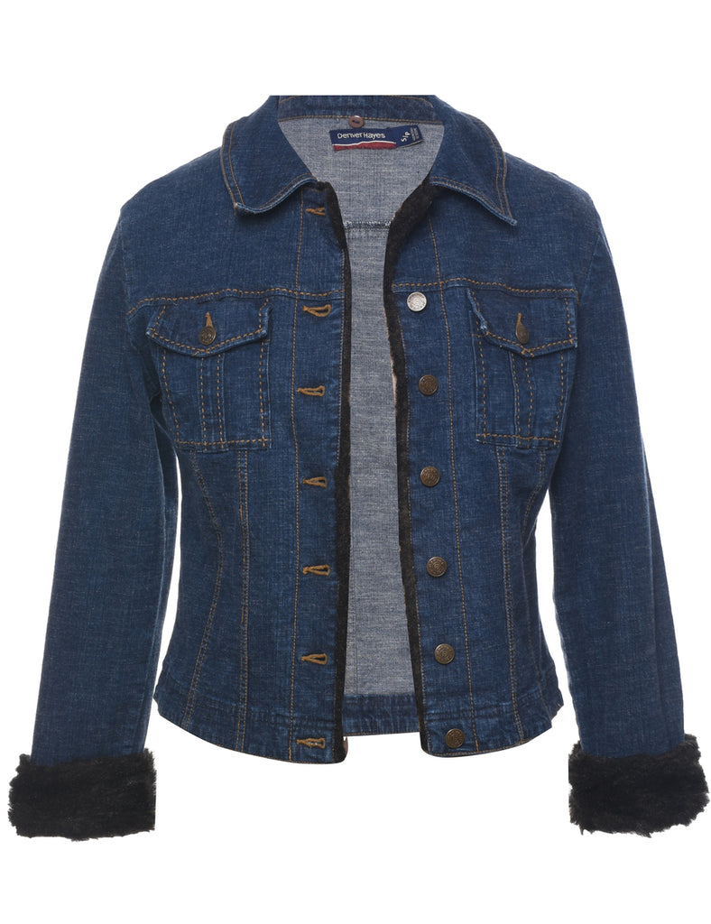 Button Front Denim Jacket - S
