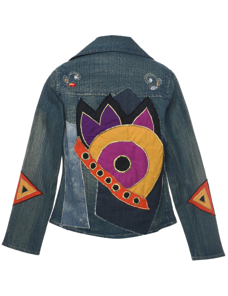 Button Front Denim Jacket - S