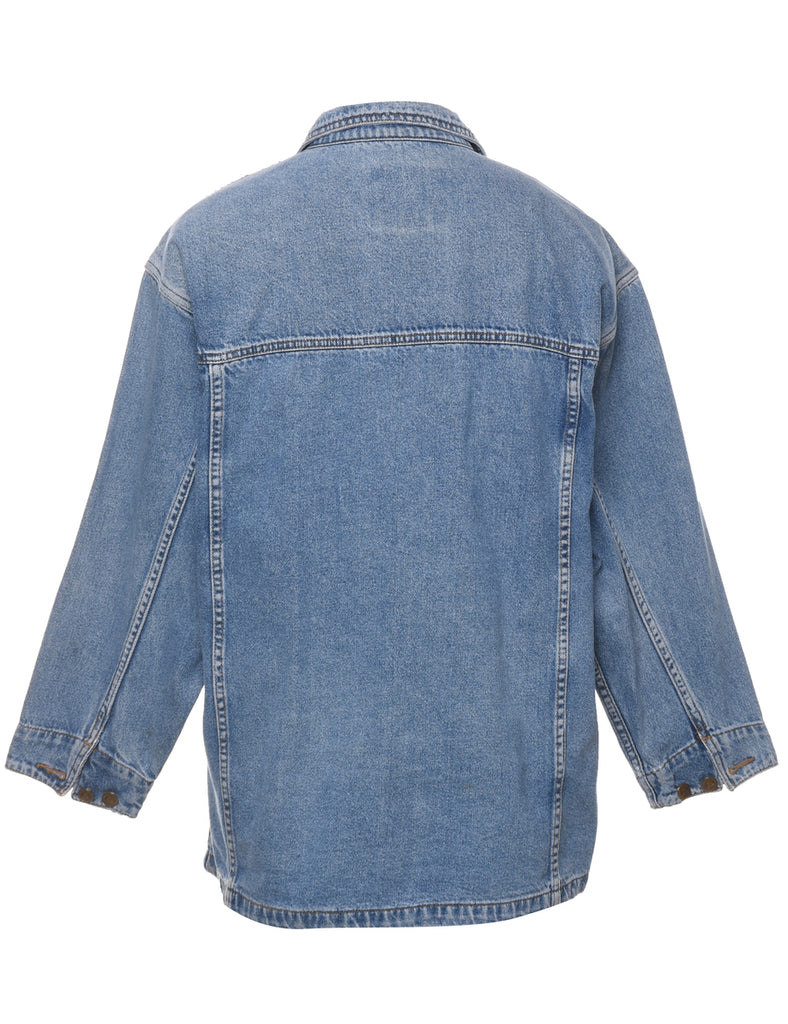 Button Front Denim Jacket - L