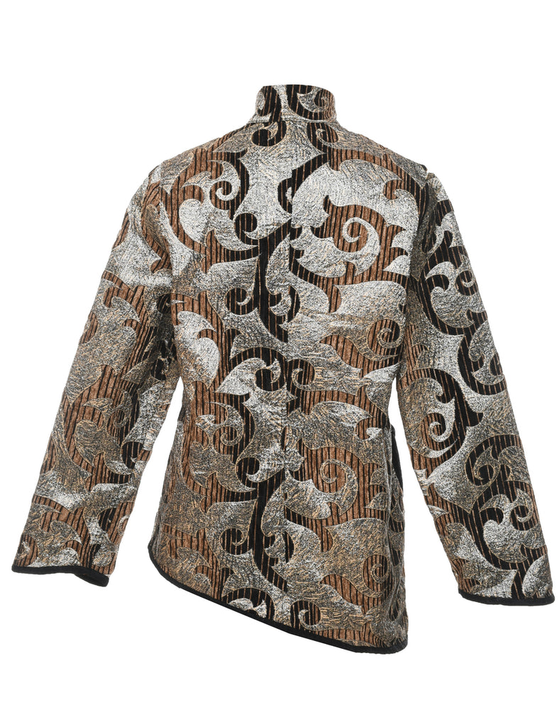 Button Front Tapestry Jacket - L