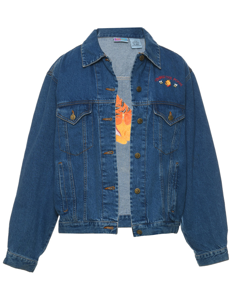 Button Front Winnie The Pooh Denim Jacket - M