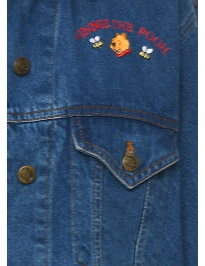 Button Front Winnie The Pooh Denim Jacket - M