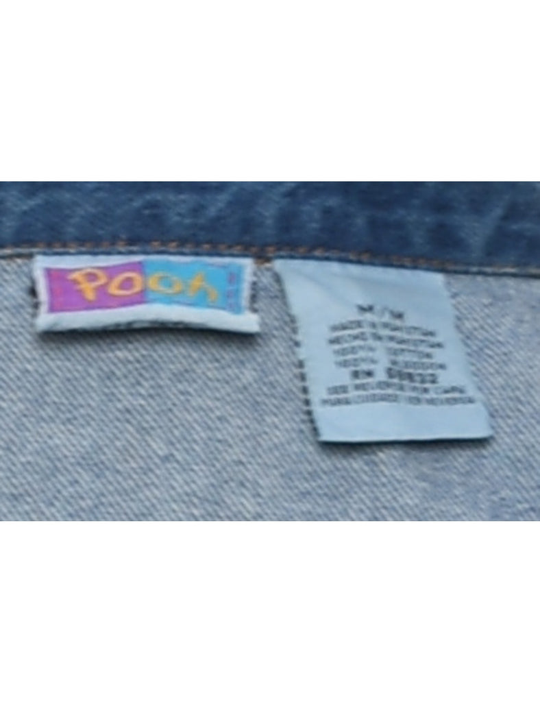 Button Front Winnie The Pooh Denim Jacket - M